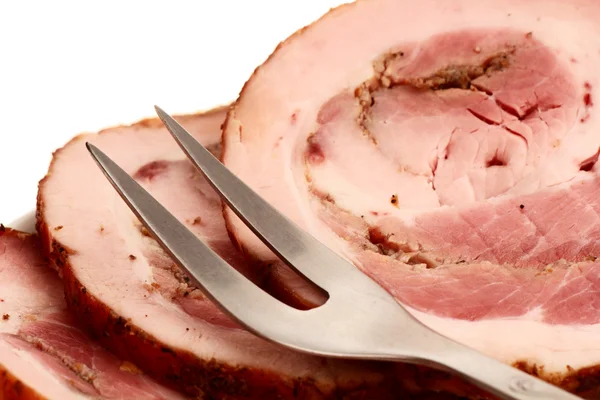 Bir plaka üzerinde domuz eti dilimleri — Stok fotoğraf