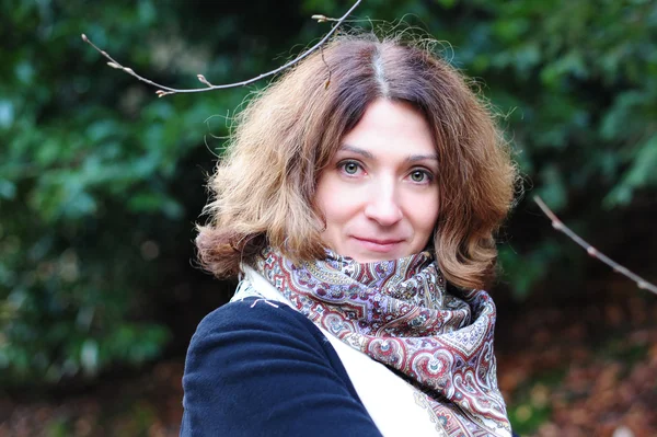 stock image A woman with a scarf