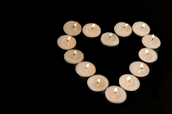 Herz der Kerzen — Stockfoto