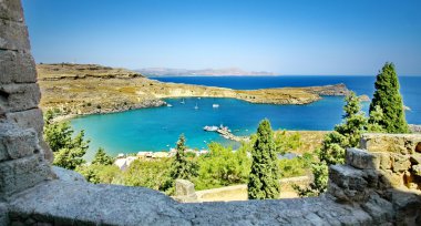 lindos acropolis manzarası panarama