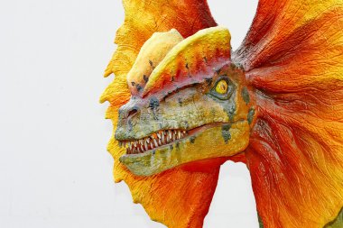 Dilophosaurus dinozor turuncu yakalı