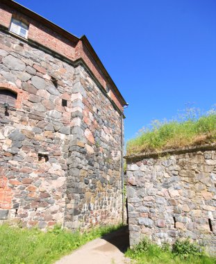 taş duvar suomenlinna sveaborg Kalesi, Helsinki, Finlandiya