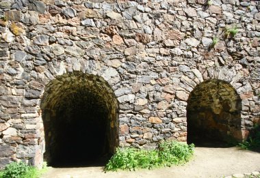 taş duvar suomenlinna sveaborg Kalesi, Helsinki, Finlandiya