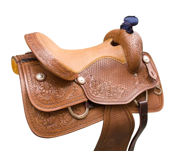 Leather saddle for horses — Stock Photo, Image