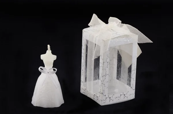 Dekoracyjne świeca - suknia ślubna — Zdjęcie stockowe