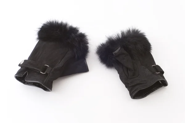 Damen Luxus schwarze Handschuhe — Stockfoto