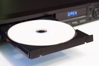 DVD player with an open tray clipart