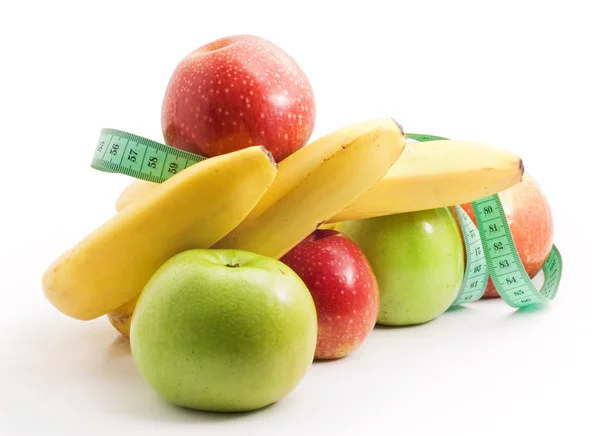 Healthy food, apples and bananas — Stock Photo, Image