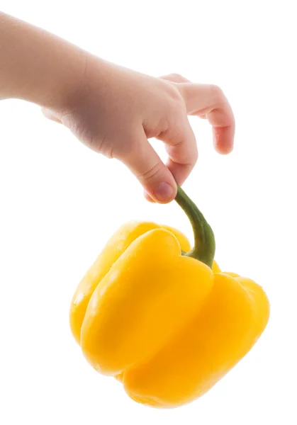 Pepper in children's hands — Stock Photo, Image
