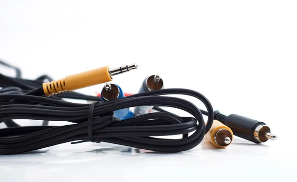 Conectores e cabos coloridos — Fotografia de Stock