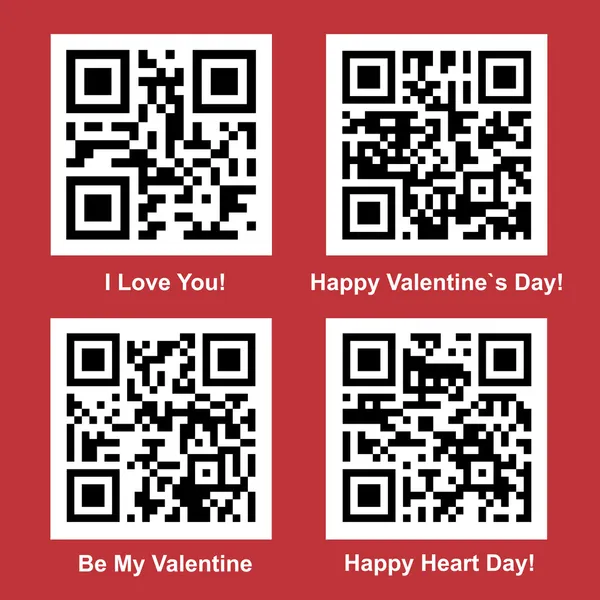 Love QR Code vector set — 스톡 벡터