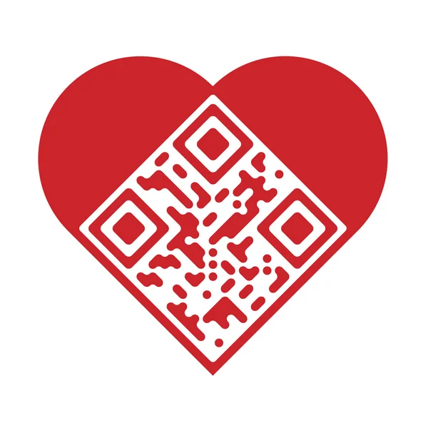 Amour artistique QR Code — Image vectorielle