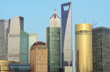 Cityscape of Shanghai Lujiazui international financial center clipart