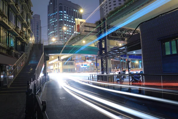 Nacht bewegen Licht in Autobahn — Stockfoto