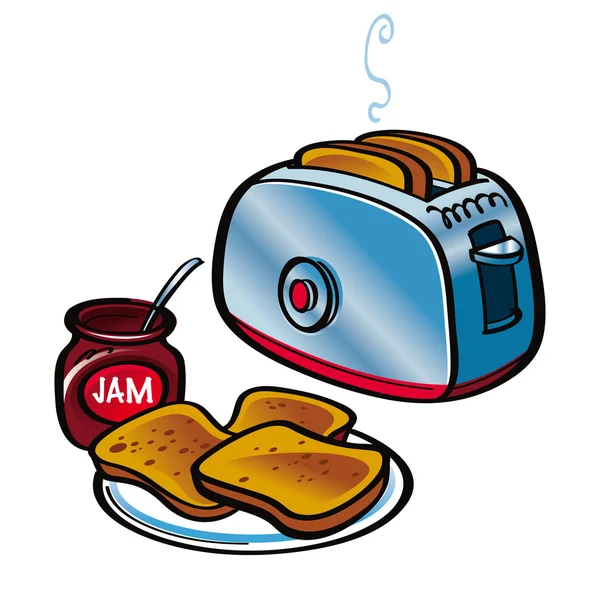 Toasts and Jam — Stock Vector