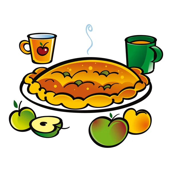 Apfelkuchen — Stockvektor