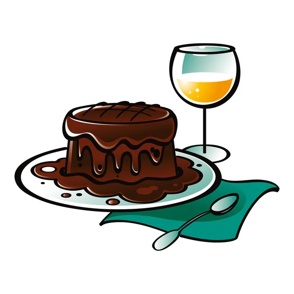 Torta budino al cioccolato — Vettoriale Stock