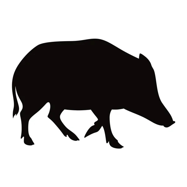 イノシシ野生の豚のシルエット — ストックベクタ