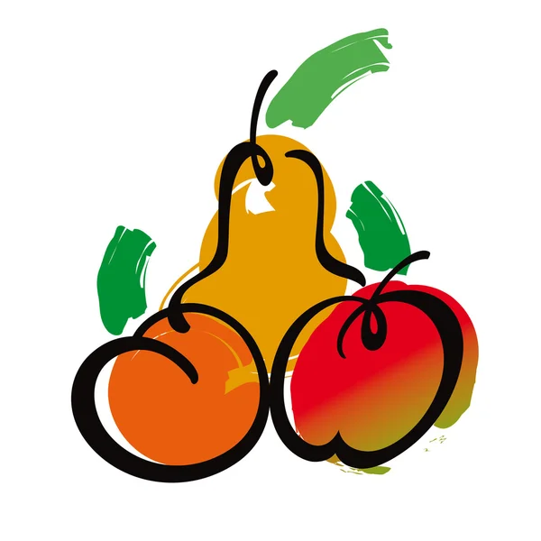 Früchte Birne Apfel — Stockvektor