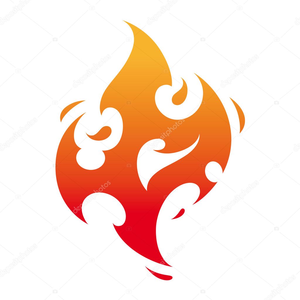 Chama de desenho animado símbolo de queimadura ícone de fogo