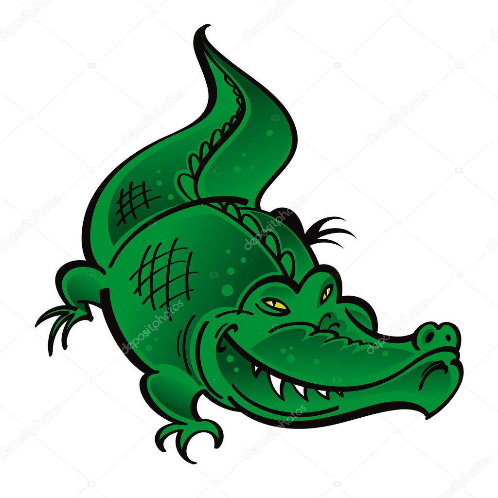 Green Crocodile — Stock Vector © ofchina #8310879