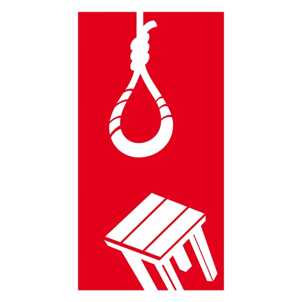 自杀抑郁症死亡绳吊椅问题 — 图库矢量图片