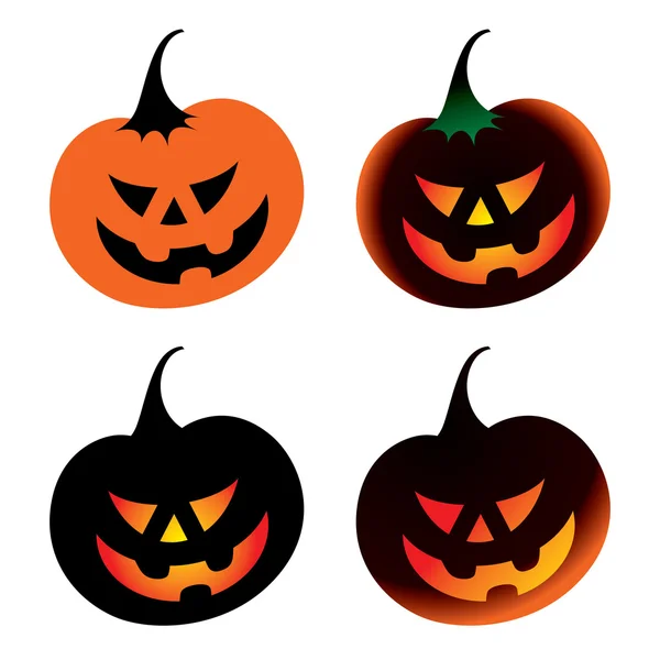 ハロウィンかぼちゃ - 野菜ホラー恐怖燃焼 — ストックベクタ