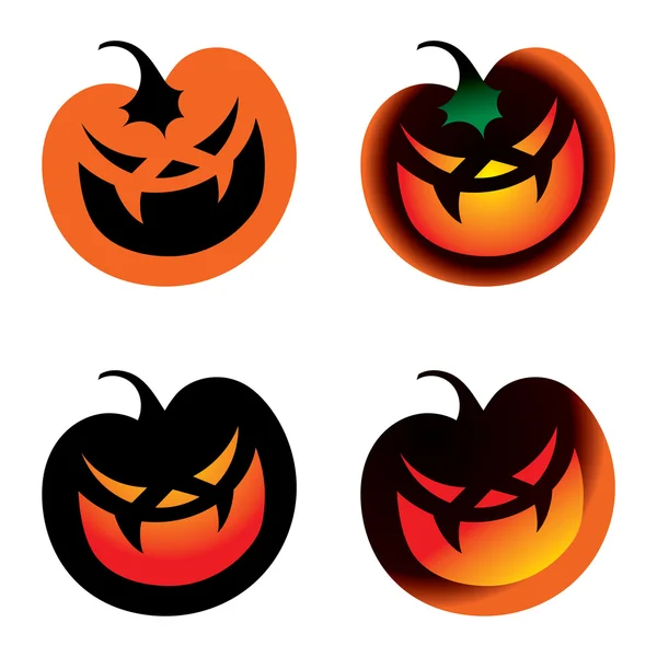 Halloween Pumpkin - vegetable horror fear burning smile — Stock Vector