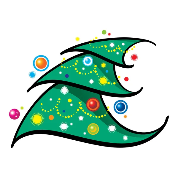 Fiesta del árbol de Navidad año nuevo brillante — Vector de stock