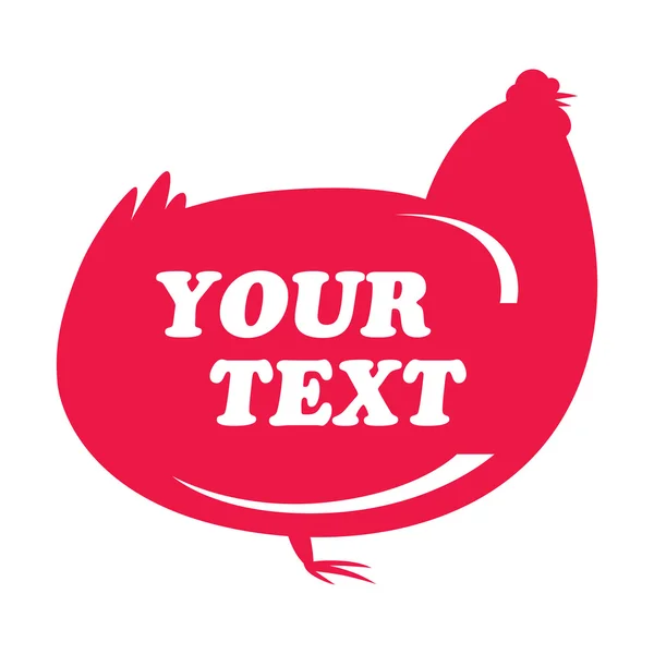 Höna kyckling kuk tupp gård fågel symbol skylt siluett — Stock vektor