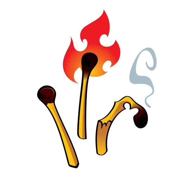 Säkerhet matcher eld lågan brinna — Stock vektor
