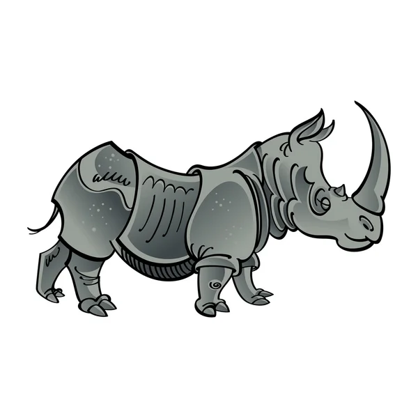 สัตว์เลี้ยงลูกด้วยนมแอฟริกัน Rhinoceros สัตว์ป่า — ภาพเวกเตอร์สต็อก