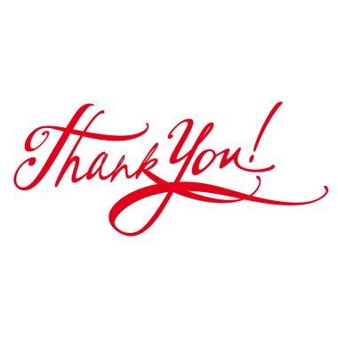 Thank You message letter document signature clipart
