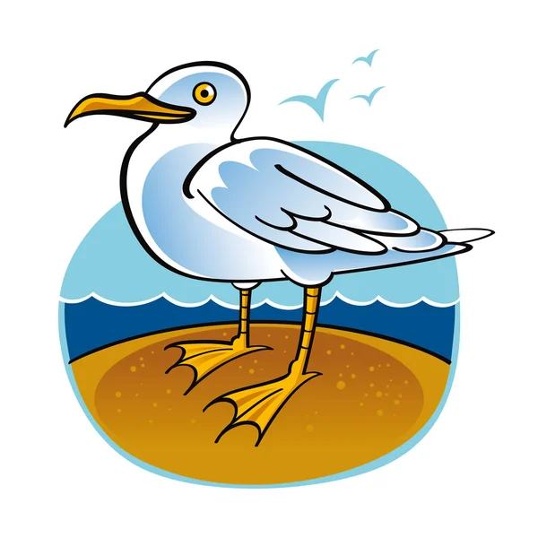Γλάρος πουλί ωκεανό παραλία πανίδα φύση — Διανυσματικό Αρχείο
