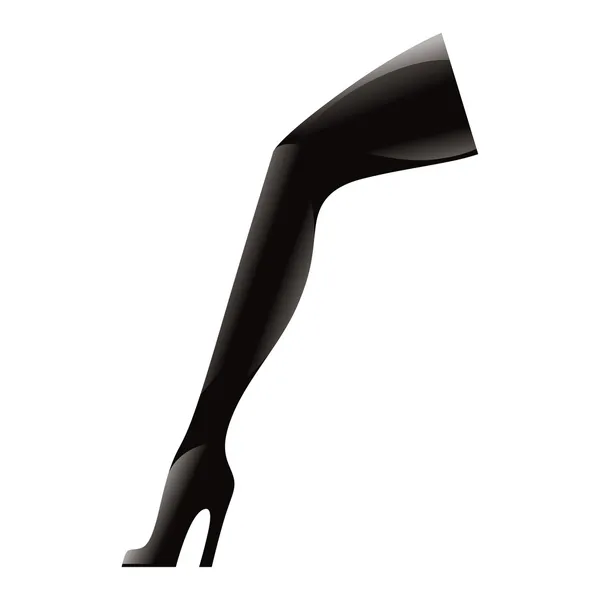 Bottes à talons hauts chaussures noires usure des pieds en cuir latex fétiche de la mode — Image vectorielle