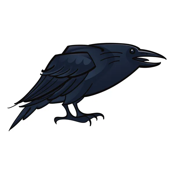 Holló, varjú fekete madár fauna — Stock Vector