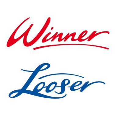 Winner Looser play game sport success victory defeat clipart