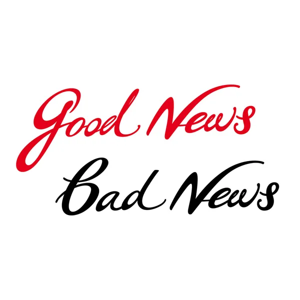 Goed nieuws slecht nieuws media televisie mail brief gerucht — Stockvector