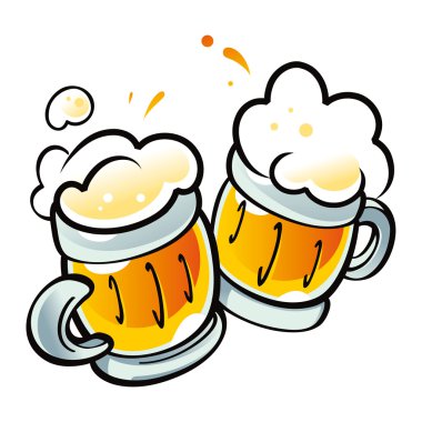 Beer Mugs drink alcohol pub party clipart