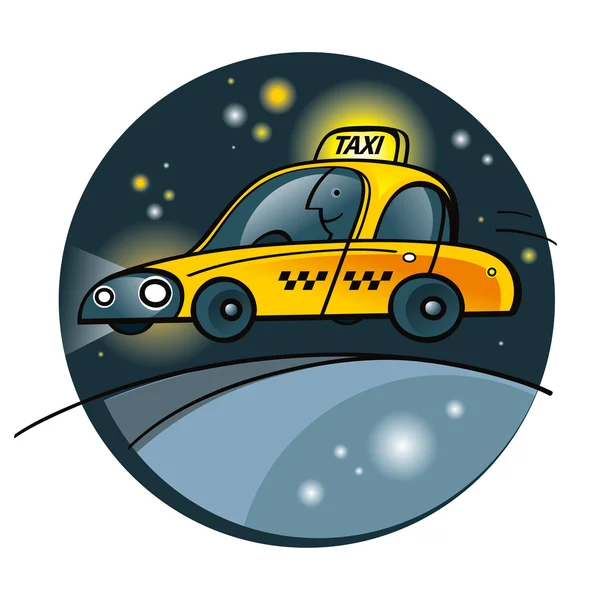 stock vector Taxi yellow Cab auto car machine service transport traffic ride