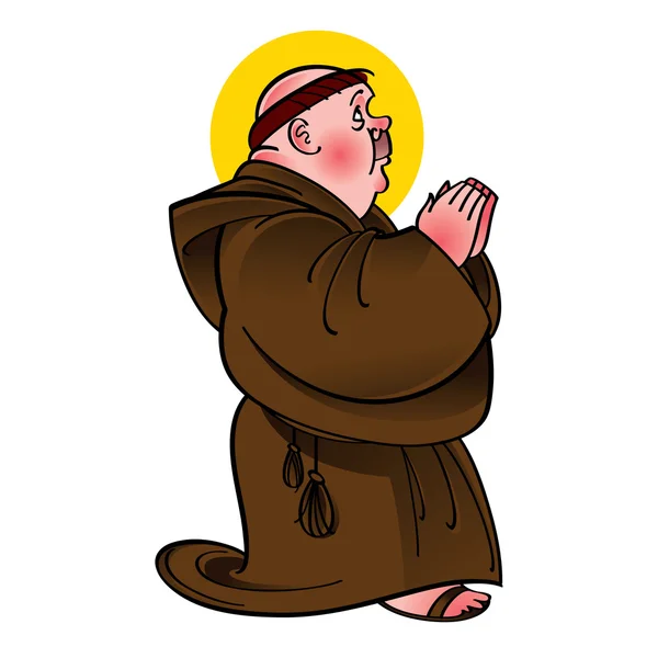 Svatý Svatý mnich otupělá katolické náboženství modlitba — Stockový vektor