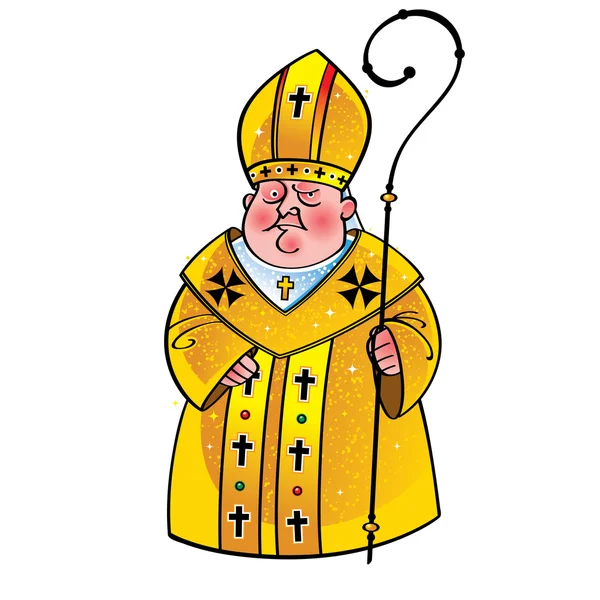 Priest Bishop Pope church catholic religion christianity cross — Stock Vector