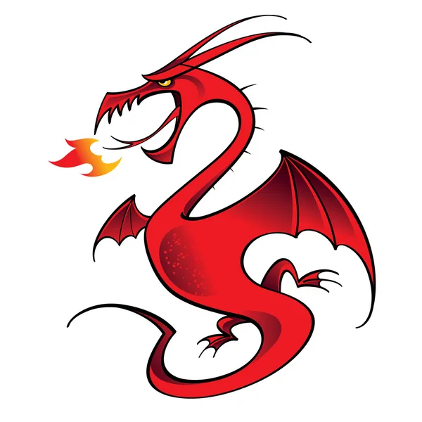 Червоний дракон міфології легенда звір казка фантазія тварина — стоковий вектор