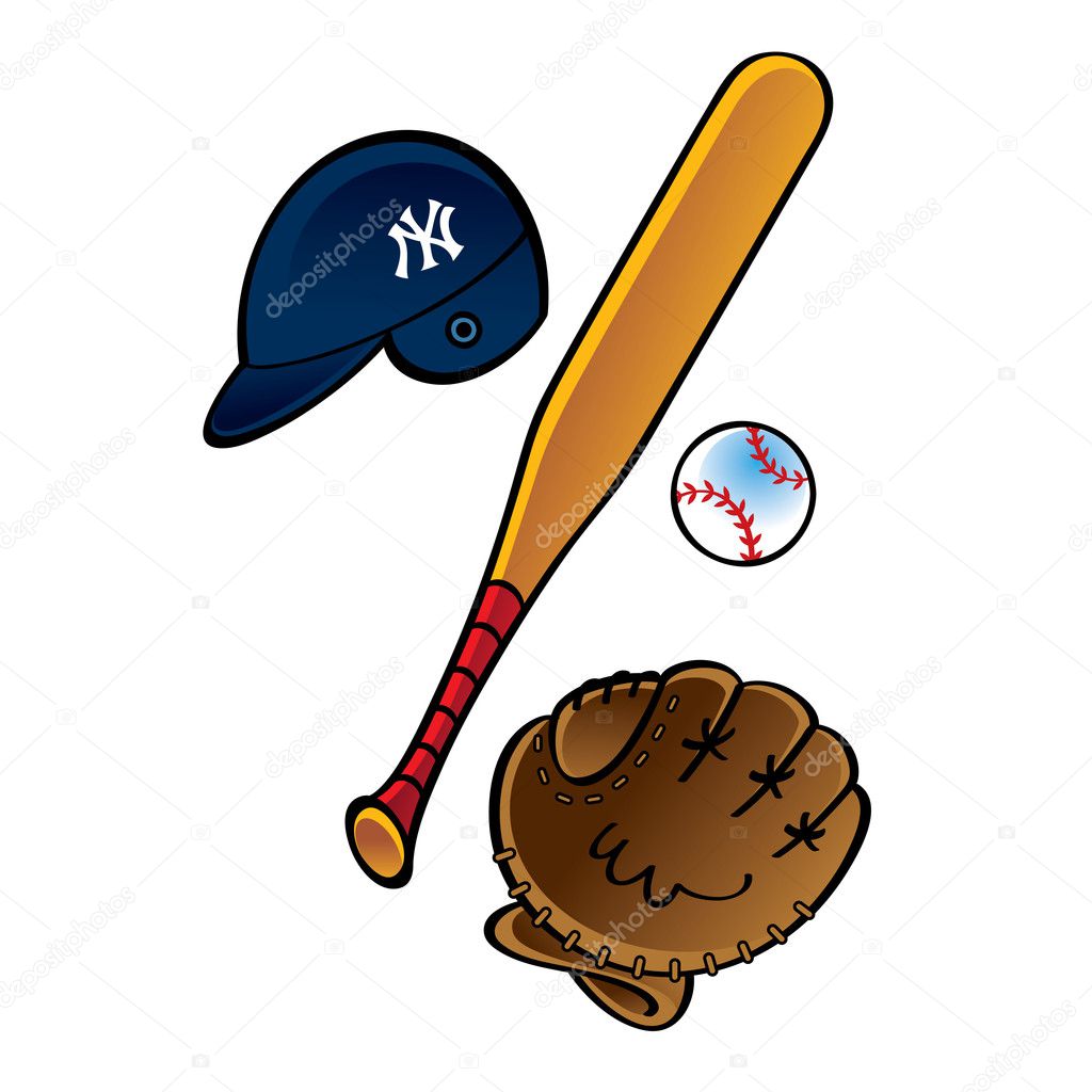 Baseball set - bat helmet ball pitch glove sport game