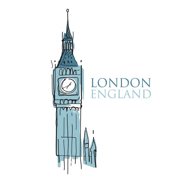 Monumento mundialmente famoso - Big Ben Londres Inglaterra — Vector de stock
