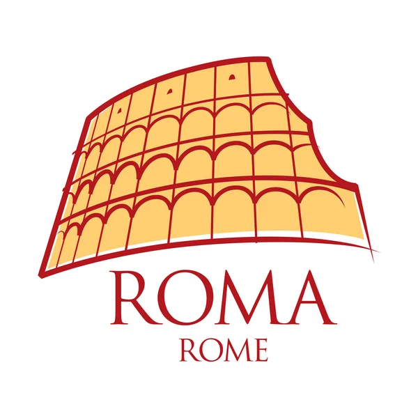 Marco mundialmente famoso - Roma Coliseu Itália — Vetor de Stock
