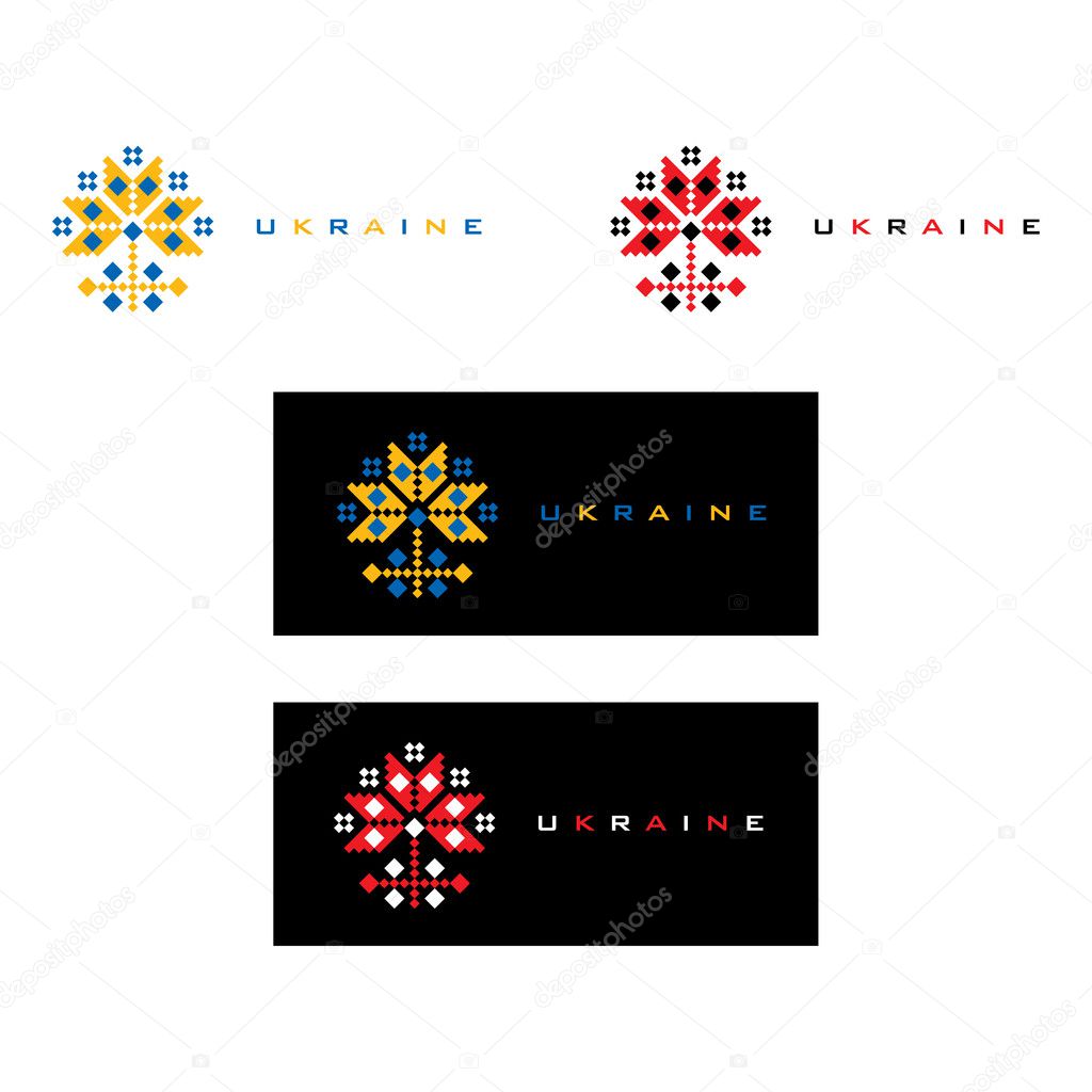 Vector illustration of Ukraine decorative Flower symbol
