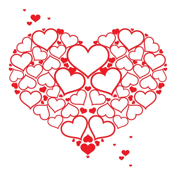 爱的符号红色的心设计装饰元素情人节明信片 — 图库矢量图片