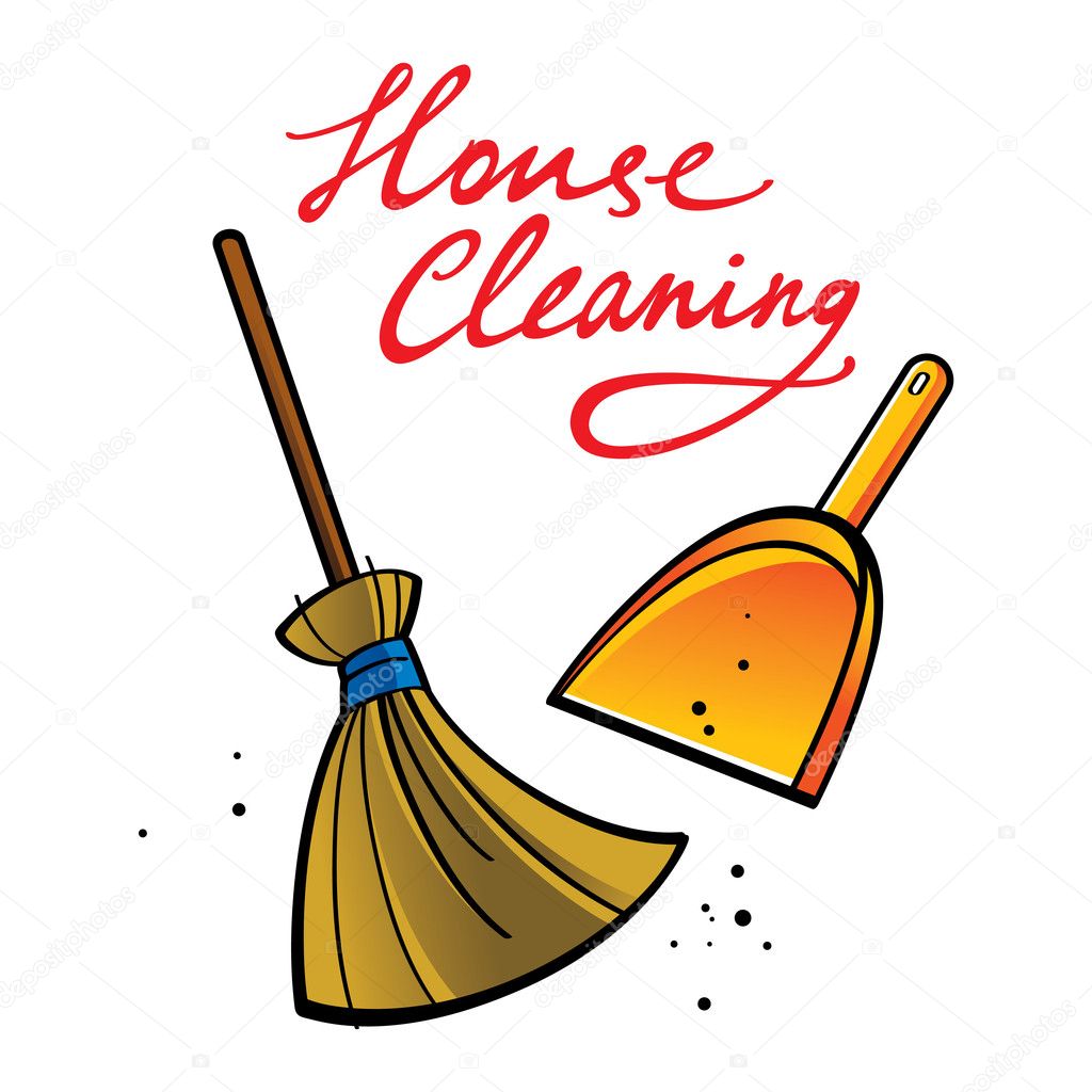 House Cleaning broom brush dust dirt service shovel