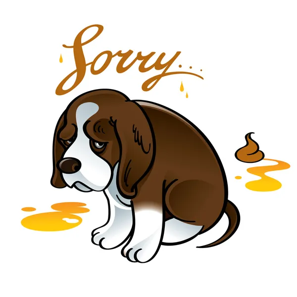 Promiň smutné štěně — Stockový vektor